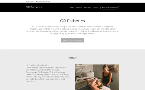 GR Esthetics website home page
